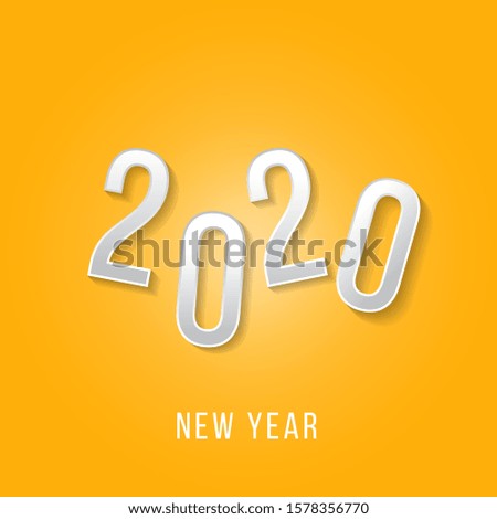 new year 2020 design background banner with number, star, firework and particles. Glowing modern design for new year eve. 3D number with blink and glowing