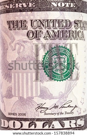 five dollar bill american background