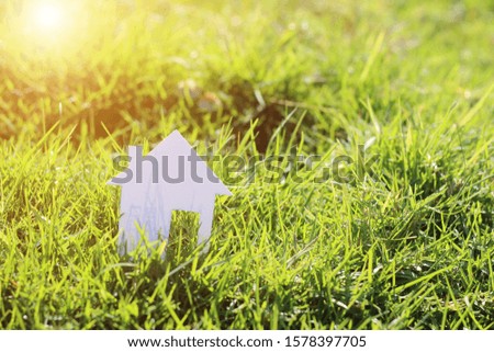 paper home in green grass field