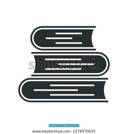 stacked books icon vector illustration logo template for many purpose. Isolated on white background.