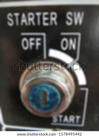 Blurred photo, The starter key holder turns on and off