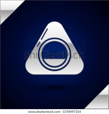Silver Pet bed icon isolated on dark blue background.  Vector Illustration