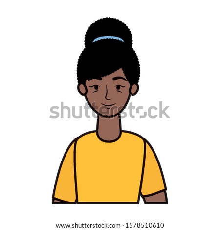 afro young woman avatar character vector illustration design