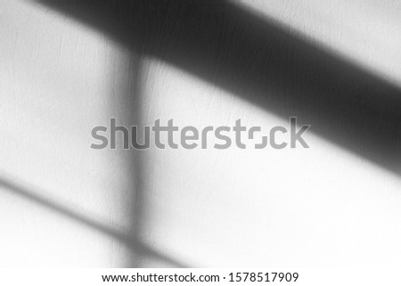 Shadow of Window on White Concrete Wall Texture Background, Suitable for Color Cast.