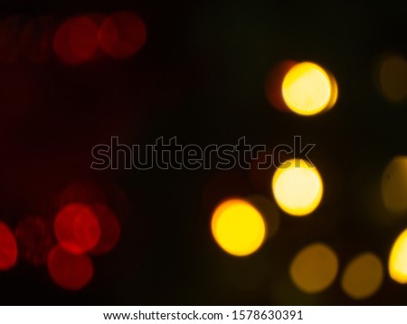 ฺBlur yellow bokeh light abstract background. Bokeh light at night.