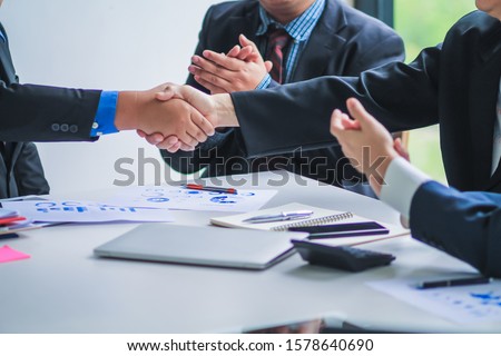The board attends a meeting in the meeting room on business investment and annual operating results to review and develop additional investments in the future.
Investment advisory concepts Royalty-Free Stock Photo #1578640690