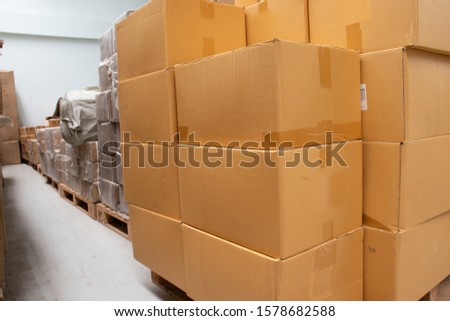 parcel box in the warehouse