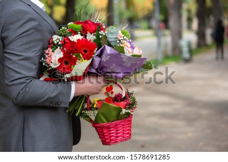 Close up picture of beautiful  bouquet, fall colors