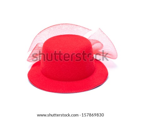 Beautiful woman hat with flower isolated on white