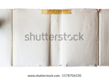 Inside part of a White Book Front Cover isolated on a white background.