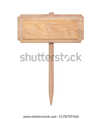 Old Wooden sign isolated on white background with clipping path included.