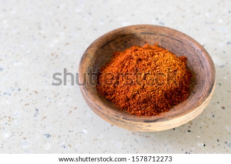 Berbere is the main part in the cuisines of Ethiopia and Eritrea. A mixture of spices, usually including red pepper, ginger, cloves, coriander, allspice. Royalty-Free Stock Photo #1578712273