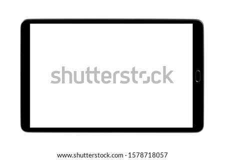 Black tablet, isolated on white background Royalty-Free Stock Photo #1578718057