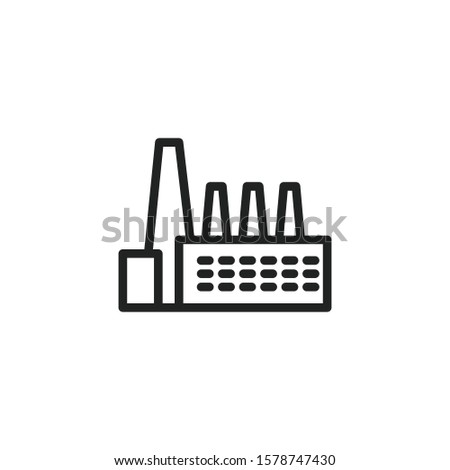 Simple factory line icon. Stroke pictogram. Vector illustration isolated on a white background. Premium quality symbol. Vector sign for mobile app and web sites.