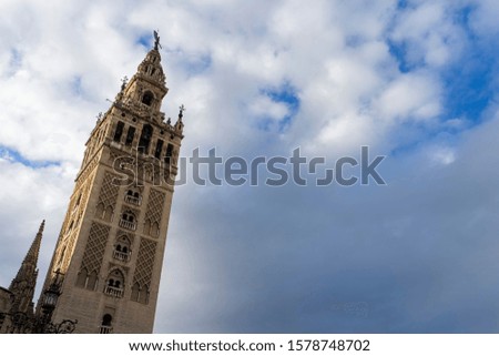 View of the beautiful tower of the Giralda in the city of Seville