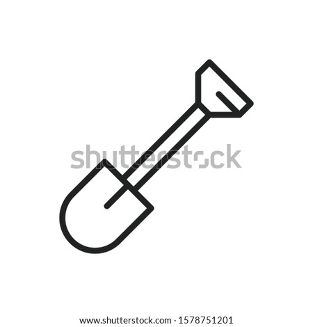 Simple shovel line icon. Stroke pictogram. Vector illustration isolated on a white background. Premium quality symbol. Vector sign for mobile app and web sites.