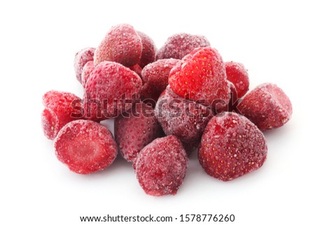 Frozen Strawberries Isolated On White