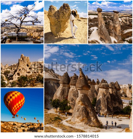 Cappadocia landmark collage. Anatolia. Turkey.