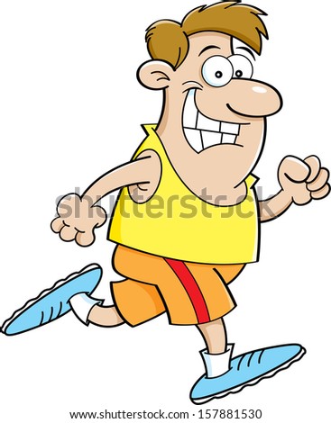 Cartoon illustration of a man running.
