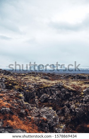 Mountains landscape picture. Icelandic nature. 