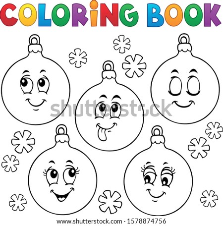 Coloring book Christmas ornaments 1 - eps10 vector illustration.