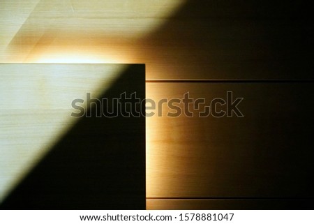 Rule of thirds real wooden wall simple concept with shadows