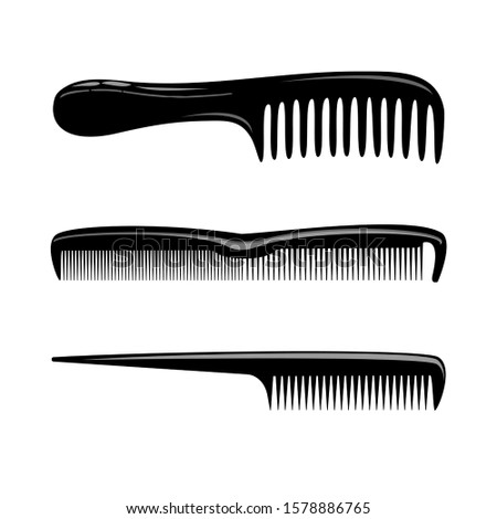 Barber tool set beauty salon combs vector illustration eps10 barbershop tool men s hairbrush haircut comb