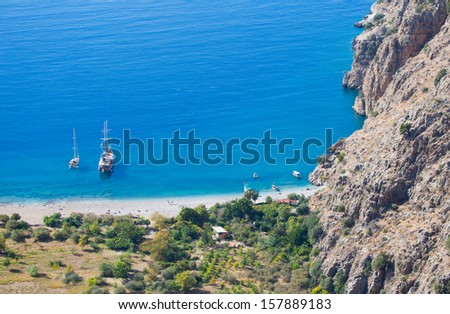 butterfly valley high view canyon fethiye turkey 