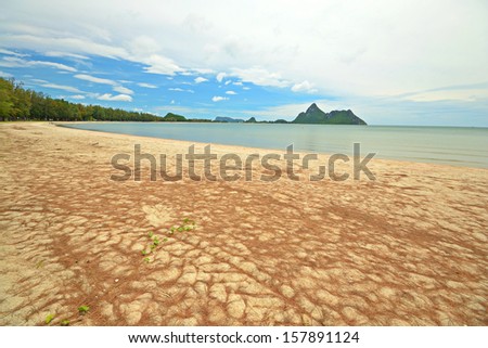 Low tide in the beautiful bay of Manao  Ao Manao  in Prachuap Khiri Khan, Southern Thailand 