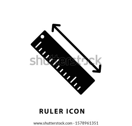 Ruler icon vector flat style illustration