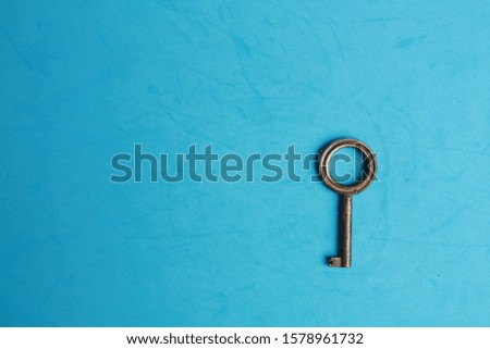 old closet key in color background