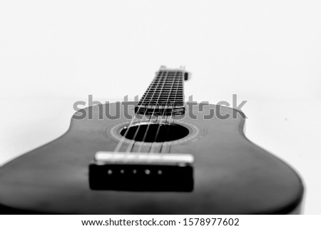 Vector image with an acoustic guitar theme