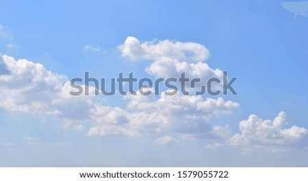 Blue sky with white cloud. Beautiful sky background and wallpaper. Clear day and good weather in the morning.