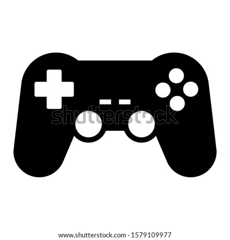 Game controller icon design. Game controller icon in trendy silhouette style design. Vector illustration. Royalty-Free Stock Photo #1579109977