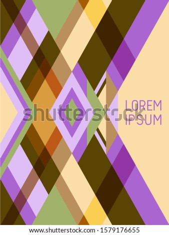 Cross lines cover page layout vector template, geometric design with triangles and stripes. Festive mexican motifs. Striped bauhaus pattern vector cover design. Modern stripes, triangles.