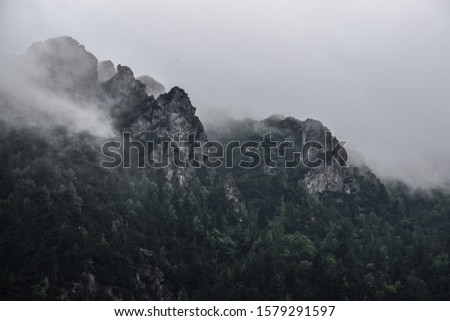 Picture of foggy Mountains. Taken in Slovakia during summer season. 