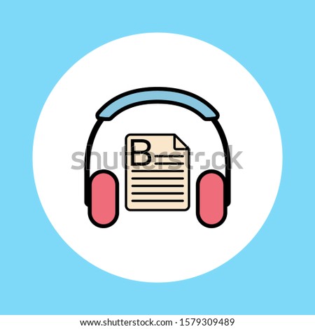 Audio lesson vector icon sign symbol