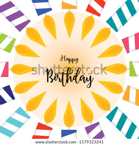 Birthday card with text - Vector illustration design