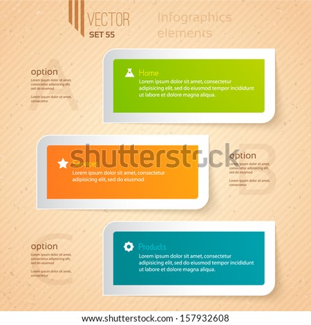 Modern Infographics elements  for your business presentations. ?an be used for workflow layout, diagram, numbered banners, step up options, web design, infographic.