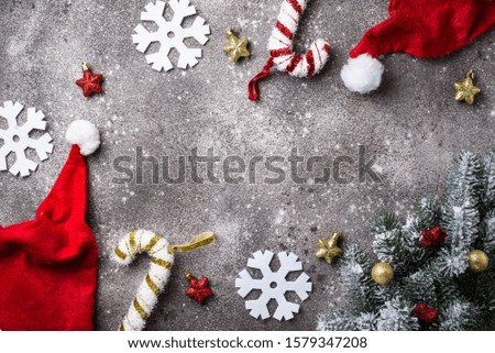Christmas festive background with Santa hat