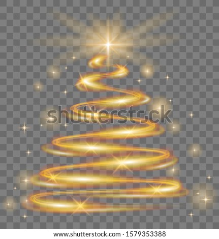 Christmas tree silhouette with christmas lights on transparent background. Christmas ornament decoration. Vector symbol illustration