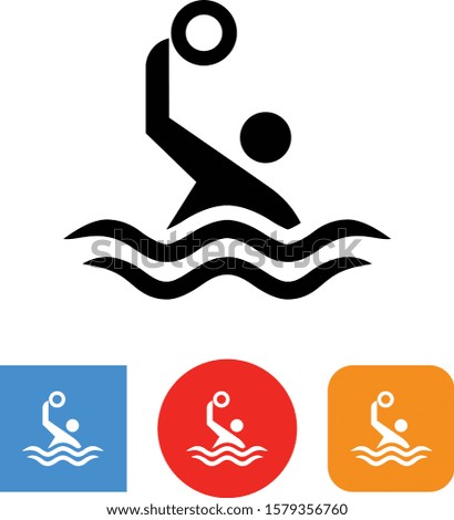 Water Polo Player With Ball Vector Icon