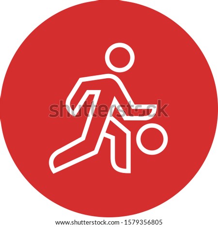 Person Running With Basketball Outline Icon