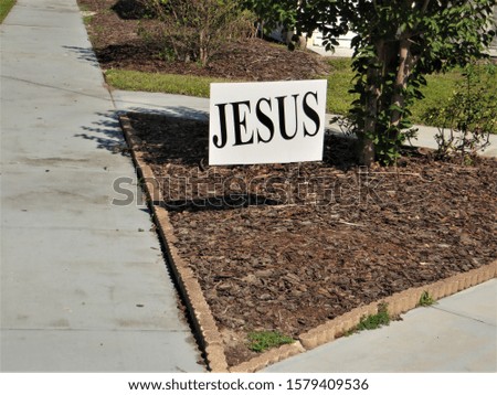 Jesus lawn sign outside suburban church