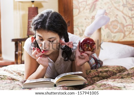 Woman in schoolgirl dress find some interesting place