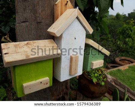 wood box house hand made.outdoor picture.