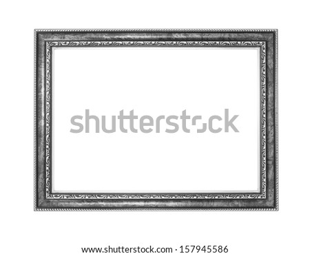 silver picture frame .Isolated on white background
