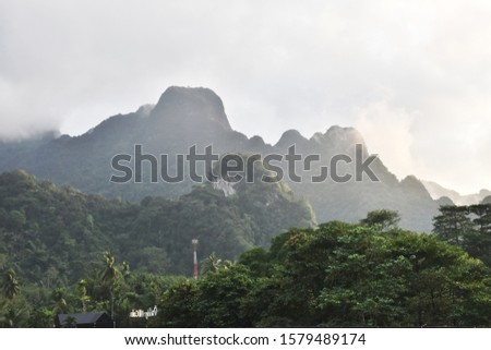 The forest and the beauty of the mountains in the early morning in south Thailand