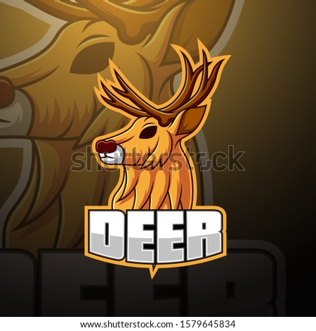 Deer esport mascot logo design
