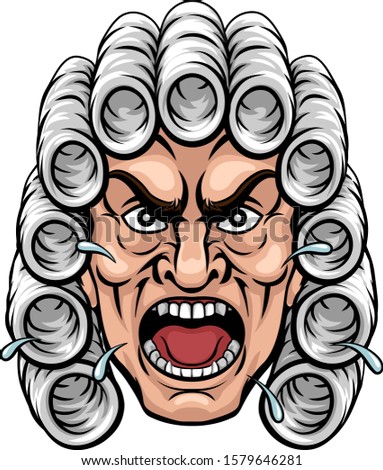 An angry or mean judge cartoon character illustration